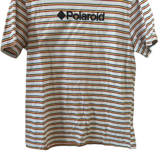 Polaroid Striped Short Sleeve Tee - White, Red, Blue - Picture 2 of 7